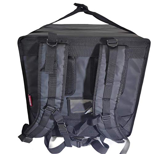 Lollipoper: Mochila de Reparto Isotérmica 45x45x45 cm para Entrega de Pedidos de Comida en Moto y bicicleta, Negra, Pizza,Hamburguesa, Bebida, Impermeable.