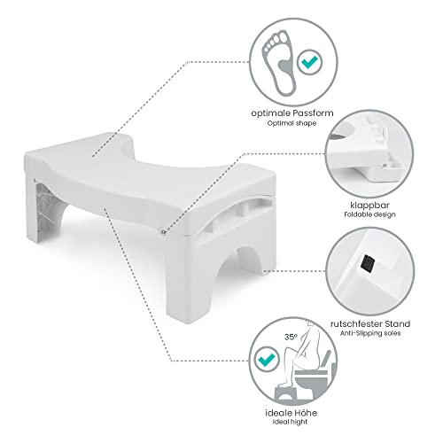 LOMOS Taburete Plegable para baño Vital en Blanco (41x22x17 cm)