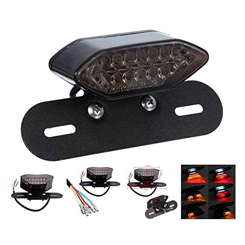 Luces LED para matrícula e intermitentes, Quad ATV y cola de matrícula, luz integrada, soporte para matrícula con luces traseras que incluyen luz de freno, 20 ledes en tres colores