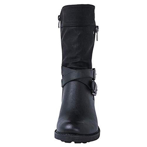 Luckycat Botas de Nieve para Mujer Zapatos Mujer Deportivos Running Botas De Combate Militares De La Hebilla Punky Retro del Estilo del Vintage Gótico De Steampunk De Las Mujeres