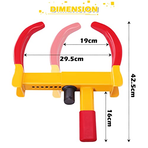 Lucosobie Cerradura de Rueda,Antirrobo Remolque,Remolques Para Coches,Antirrobo Coche,Remolque Coche,Antirrobo Remolque,Seguridad Fuerte,Nueve Agujeros Ajustables,Cerradura de Núcleo de Cobre,3 llaves