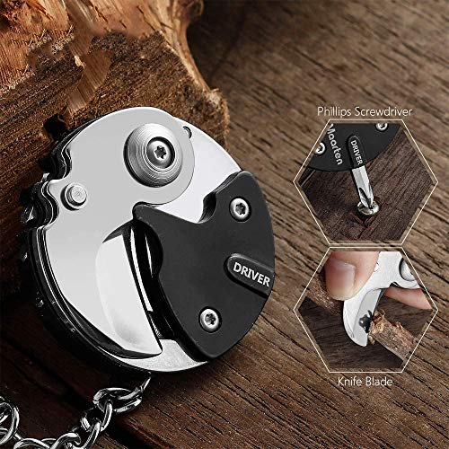 LUCYLANKER Juego de Destornilladores Multifuncionales, Herramienta de Destornillador Pequeño 7 en 1 Acampar al Aire Libre, EDC Gadget Usado para Reloj, Gafas, Mantenimiento del Marco (Plata)