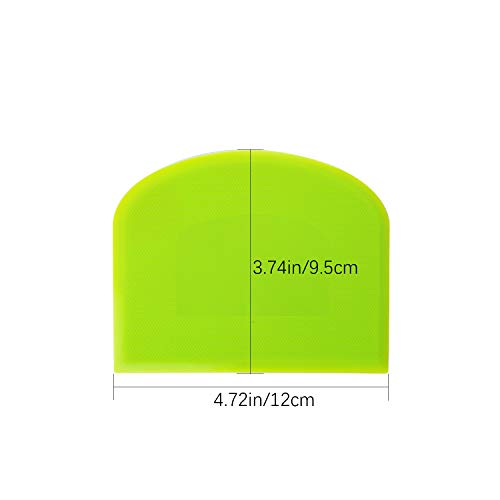 LUTER 2pcs Rasqueta de Masa de Plástico 12x9,5cm - Rasqueta Cortadora de Masa Espátula Rasqueta para Hornear - Verde, Blanco