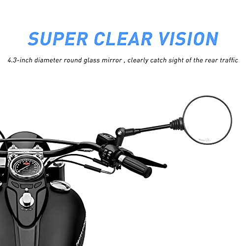 M8 M10 Espejo Retrovisor Moto Universales Manillar Plegable con Abrazadera Retrovisores Moto para Cafe Racer Street Bike Sport Bike Scooter Cruiser ATV.