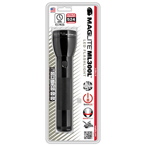 Mag-Lite ML300L 2D LED Blister Linterna, Negro (Black), Única