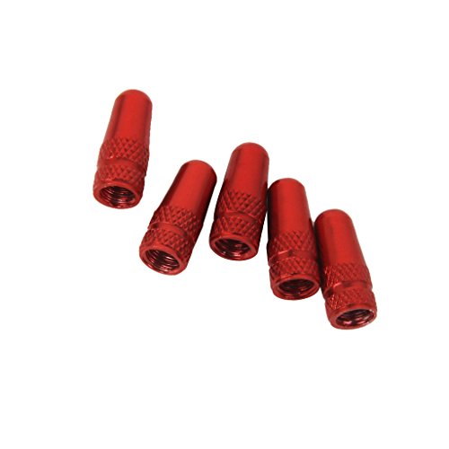 MagiDeal 5Pcs Tapa de Válvula de Aire Guardapolvo Llantas Neumáticos para Bici Bicicleta Rojo