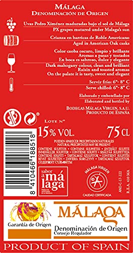 Málaga Virgen Sweet - Estuche 75 cl + 2 catavinos - Vino de licor dulce D.O."Málaga"