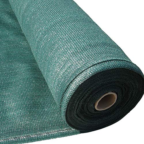 Malla de sombreo Masgard® 150 g/m², verde oscuro, varias dimensiones, protección solar, pantalla de privacidad, protección contra el viento (2,00 m x 10,00 m = 20 m² (plegada))