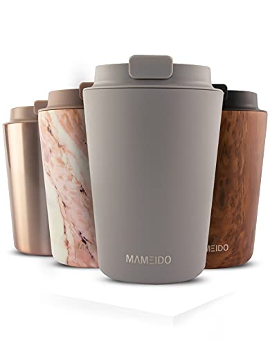 MAMEIDO Taza Térmica 350ml Taupe Grey - Termo Café en acero inoxidable sin BPA, Antigoteo - Vaso Termico Cafe y Té para llevar