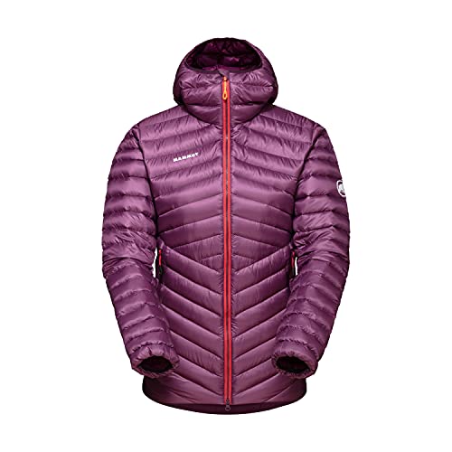 Mammut Broad Peak-Sudadera con Capucha Chaqueta, Relleno: 90% plumón, 10% Plumas de Ganso Blanco, Inserto Poliamida, Forro: 100%, Morado, Large para Mujer