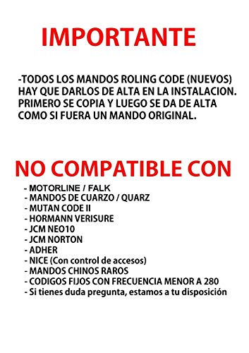 Mando duplicador HR Matic 2 Rolling Code, Compatible TP-2 TP 2 TP2 TP-4 TP4 TP2 Mini 868MHz (A1T2) RT1 RT2 RT4 RT-1 RT-3 RT 2 4 Twin