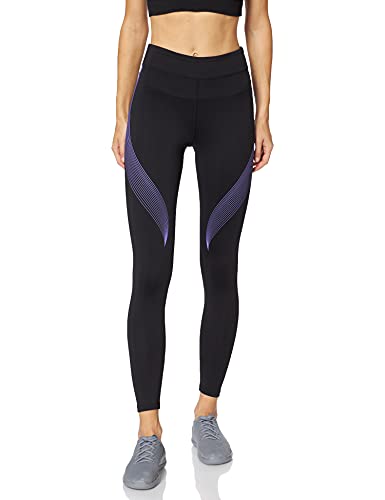 Marca Amazon - AURIQUE Bal181la18 - leggings deporte mujer Mujer, Negro (Black/Dahlia Purple), 38, Label:S