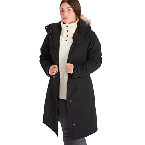 Marmot Chelsea Abrigo de plumón impermeable para mujer, relleno 700, Mujer, 76560, negro azabache, S