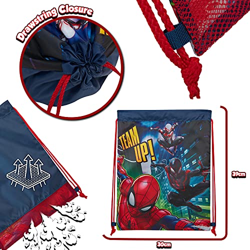 Marvel Mochila Niño De Spiderman, set Mochila escolar con Estuche Escolar Y Mochila Saco