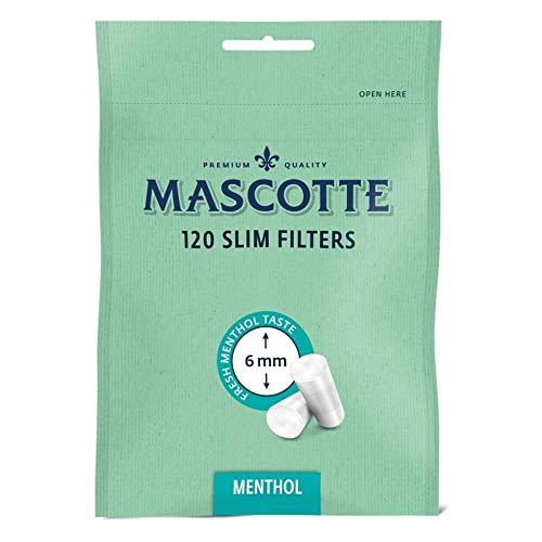 Mascotte filtros 6mm. Menthol 5 Bolsas 120ud. 600filtros