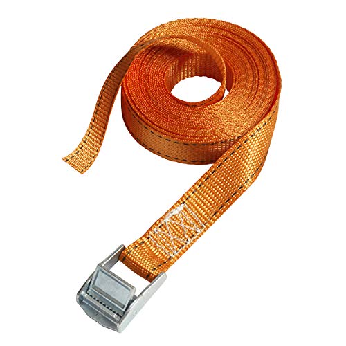 Master Lock 3212EURDAT Fast Link Cinchas de Amarre con Hebilla de Zamak, Naranja, 5 m x 25 mm