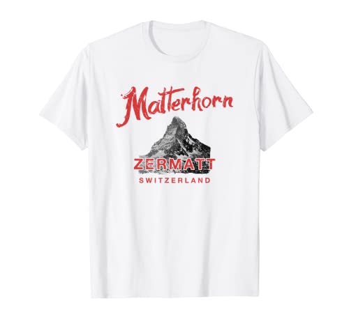 Matterhorn Montaña Suiza Vintage Suiza Escalada Camiseta