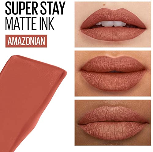 Maybelline New York SuperStay Matte Ink, Pintalabios Mate de Larga Duración, Tono 70 - Amazonian, Marrón Claro Nude