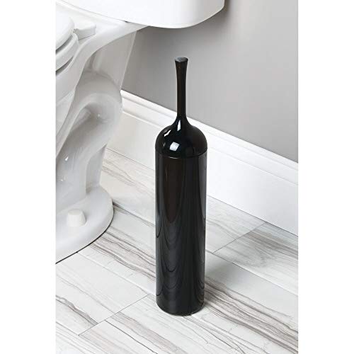 mDesign Escobilla de baño – Escobilla de váter con soporte – Escobillero perfecto para el baño principal o el aseo de invitados – Color: negro