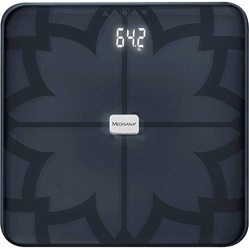 Medisana BS 450 connect báscula analítica digital de 180 kg, báscula personal para medir la grasa corporal, el agua corporal, la masa muscular, el peso de los huesos, báscula de grasa corporal con app