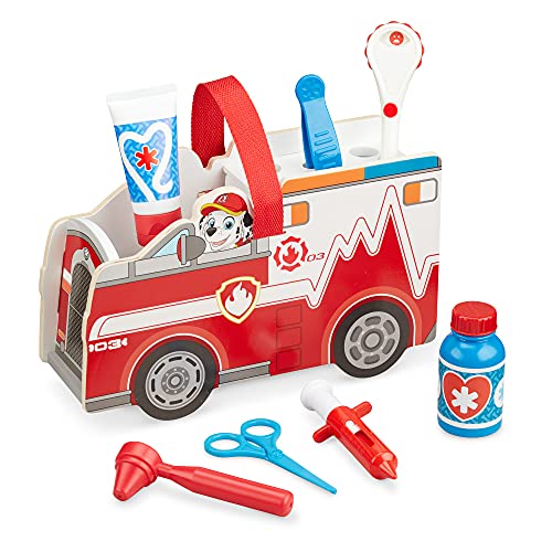 Melissa & Doug PAW Patrol Vehículo EMT de Rescate de Marshall, en Madera (14 Piezas)