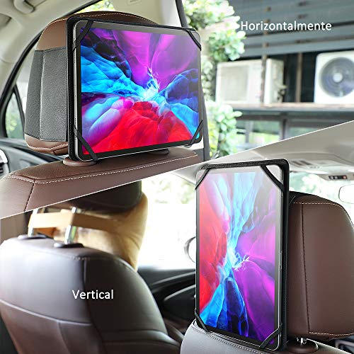 memumi Soporte para Tablet para Reposacabezas de Coche, Universal Ajustable Asiento Trasero del Automóvil Asiento Soporte para iPad Pro 2021 10.2 7 8 9 generacion/para Samsung Tab A7/,9.7-11 Pulgadas