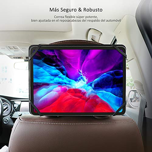 memumi Soporte para Tablet para Reposacabezas de Coche, Universal Ajustable Asiento Trasero del Automóvil Asiento Soporte para iPad Pro 2021 10.2 7 8 9 generacion/para Samsung Tab A7/,9.7-11 Pulgadas