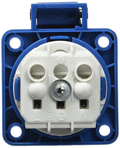 Mennekes 101700019 Bases Schuko Borna Rápida 16 A / 230 V, Tomas de Corriente Schuko, IP 54 Grado de Protección, Azul