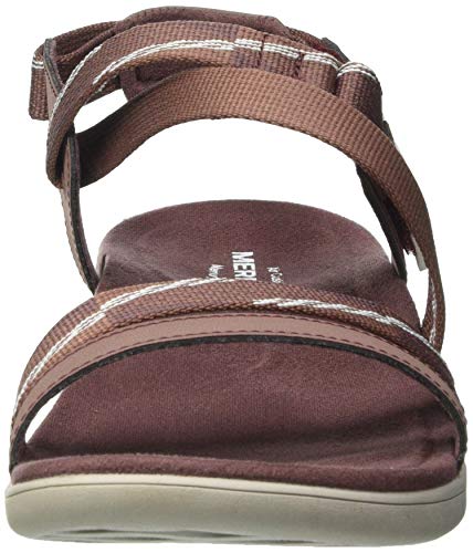 Merrell District Mendi-Correa Trasera, Sandalias Sling Back Mujer, Rojo (Marron/Burlwood), 41 EU