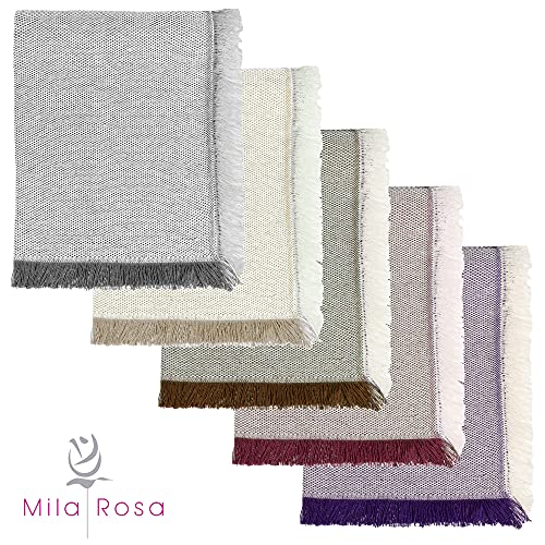 Mila Rosa Vilma Colcha Foulard Multiusos, Algodón-Poliéster, Chocolate, Individual, 260x180x1 cm