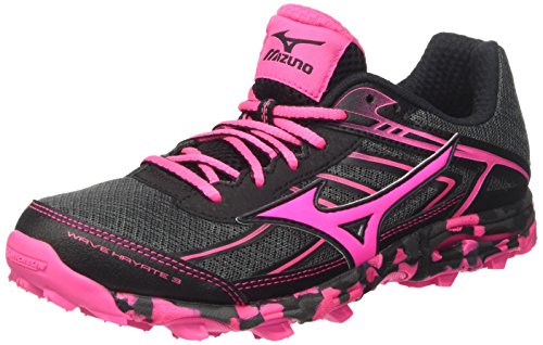 Mizuno Wave Hayate (w), Zapatillas de Running Mujer, Multicolor (Dark Shadow/Pink Glow/Black), 37 EU