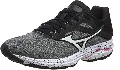 Mizuno Wave Rider 23, Zapatillas de Running Mujer, Gris/Blanco/Negro 72 (Grey glaciergray White Black 72), 38 EU