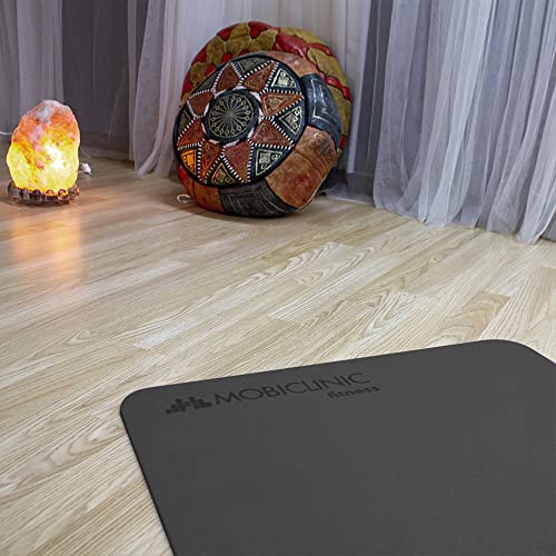 Mobiclinic, Esterilla de Yoga, Antideslizante, Lavable, Impermeable, Ecológica, Incluye Correa de Transporte, Fitness, Deporte, Marca Española, 183x61x0.6 cm, Flexible, TPE, Color Negro