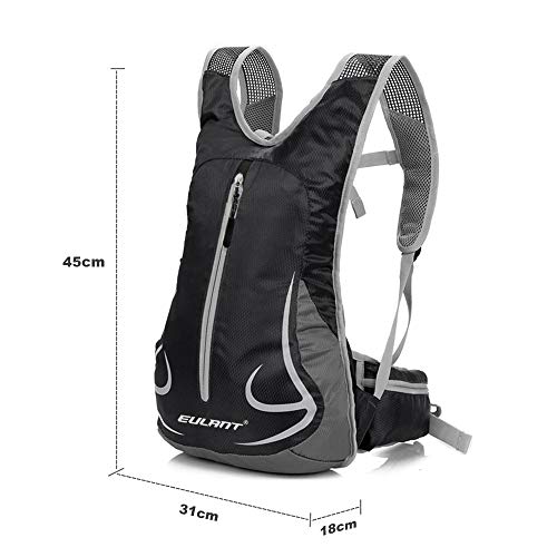 Mochila Ciclismo Impermeable Mujer 14L Bicicleta Bolso Ligero Ciclismo Accesorios Mochilas MTB Hombre Para Esqui Senderismo Trekking Viaje Correr Caminar Camping Trotar Corriendo Deporte,Negro