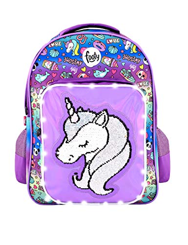 Mochila Escolar Unicornio | Mochila Lila-Morada para Niñas | con Cremallera | Ideal para el Colegio