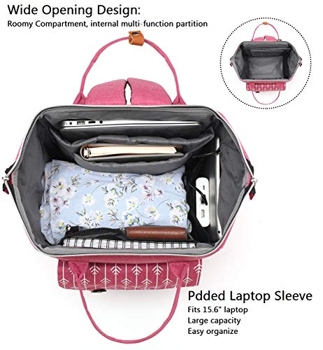 Mochila Portatil para Mujer con Puerto de Carga Externa USB para Macbook y Netbook Negocio Escolar -35L