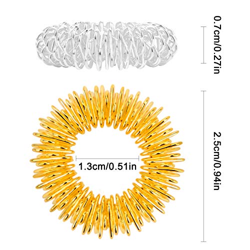 moinkerin 10 Piezas Anillo de Masaje de Dedos, Masajeador de Anillo Acupresión Anillo de Metal de Medicina para Masaje Con los dedos o Masaje Dedo del Pie