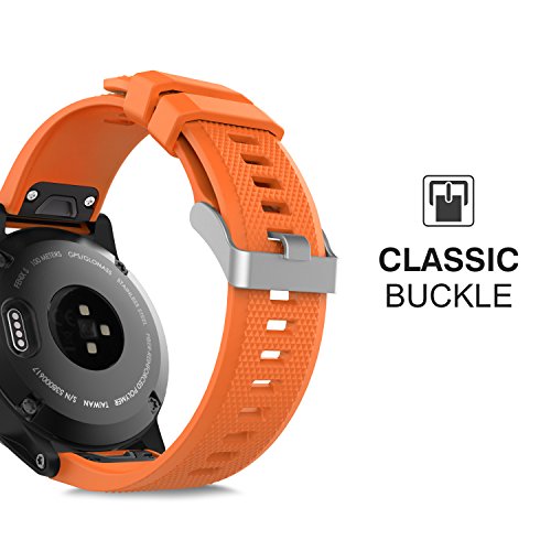 MoKo Correa Compatible con Garmin Fenix 7/6/6 Pro/5/5 Plus/Epix Gen 2/Forerunner 945/935/Approach S62/S60/Instinct 2/MARQ, 22mm Quick Fit Banda Pulsera de Silicona de Repuesto, Naranja