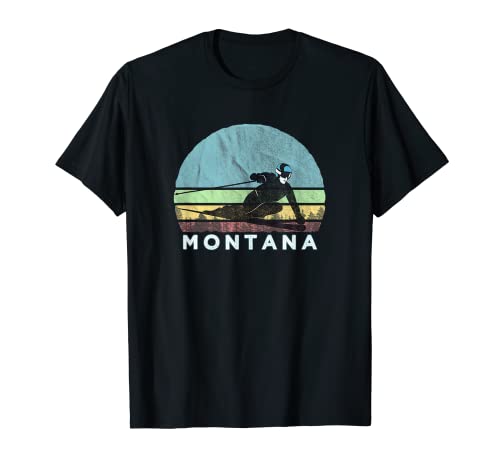 Montana Ski Illustration - Montana - Esquí retro Camiseta