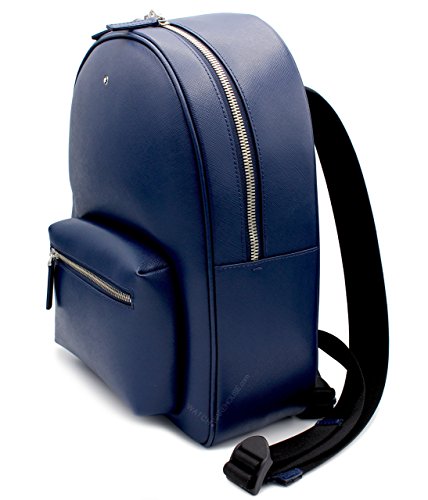 Montblanc Sartorial - Mochila pequeña de cuero (116752), color azul