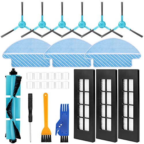 morpilot Kit de Accesorios para Conga 3090 Aspiradora, Recambios con 6 Cepillos Laterales, 3 Mopas, 3 Filtros HEPA, 12 Filtros de Tanque de Agua, 1 Rodillo Central y Herramientas Multiusos, 170220332