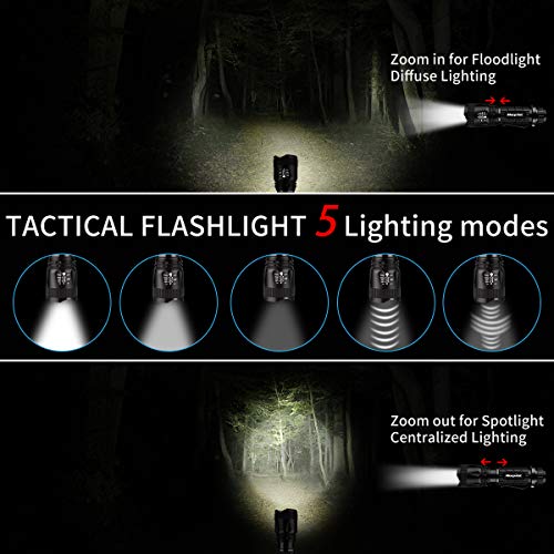 morpilot Navaja Suiza y Linterna Set, Morpilot, Navaja Multifuncional Cuchillo Multiuso 15 EN 1, Linterna LED con 5 Modos 400LM, Impermeable IPX4, 4261191-ZS