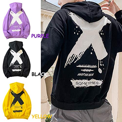 Moshtashio Sudaderas Hombres con Capucha Deportiva Manga Larga Hoodie Casual Unisex Pullover (Negro, l)