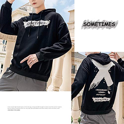 Moshtashio Sudaderas Hombres con Capucha Deportiva Manga Larga Hoodie Casual Unisex Pullover (Negro, l)