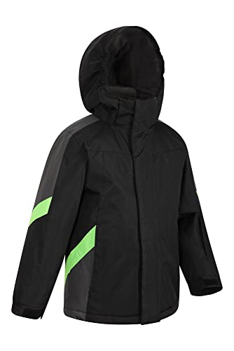 Mountain Warehouse Chaqueta para la Nieve Raptor para niños - Abrigo de Invierno Impermeable a la Nieve, Abrigo con Forro Polar para niños, faldón antinieve Integrado Gris Medio 11-12 Años