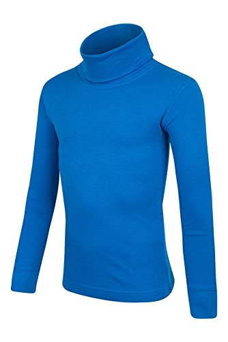 Mountain Warehouse Meribel Camiseta térmica Cuello Alto para niño - Camiseta Interior térmica 100% algodón, Cuello Cisne y Manga Larga - Ideal para Practicar Trekking Cobalto 3-4 Años