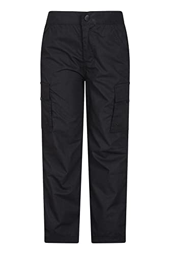 Mountain Warehouse Pantalón Active para niños - Pantalón ligero para niños, pantalón de secado rápido para cualquier época del año - Para viajar, acampar Negro 7-8 Años