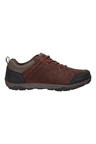 Mountain Warehouse Shade Zapatillas de Senderismo cómodas para Hombre - Deportivas con Pala de Ante y Malla, Espuma con Memoria, Forro de Malla, Entresuela Phylon Marrón 46