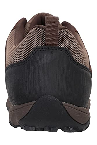 Mountain Warehouse Shade Zapatillas de Senderismo cómodas para Hombre - Deportivas con Pala de Ante y Malla, Espuma con Memoria, Forro de Malla, Entresuela Phylon Marrón 46