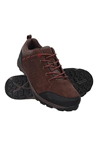 Mountain Warehouse Shade Zapatillas de Senderismo cómodas para Hombre - Deportivas con Pala de Ante y Malla, Espuma con Memoria, Forro de Malla, Entresuela Phylon Marrón 46